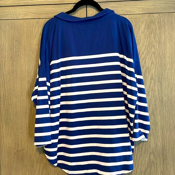 NWOT 🐳Vineyard Vines 🐳 3/4 Sleeve Collared Roomy Top, Women’s Large - Picture 5 of 5